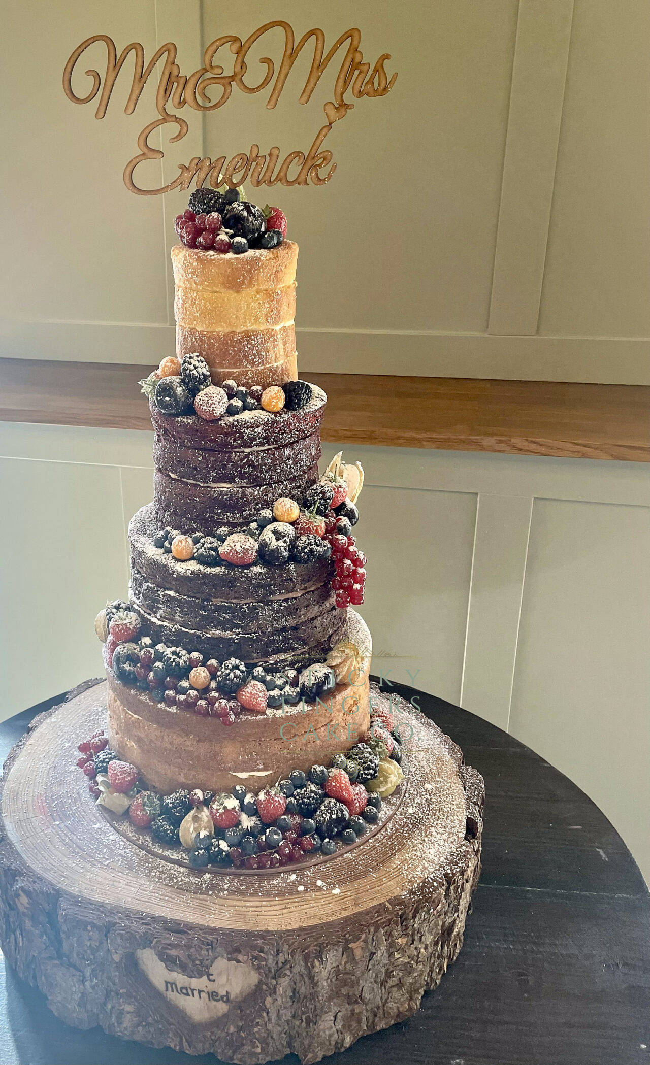 4 Tier Naked Wedding Cake Apton Hall Rochford September 2022