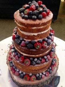 Naked Wedding Cake - Alpheton Hall Barns, Sudbury, Suffolk