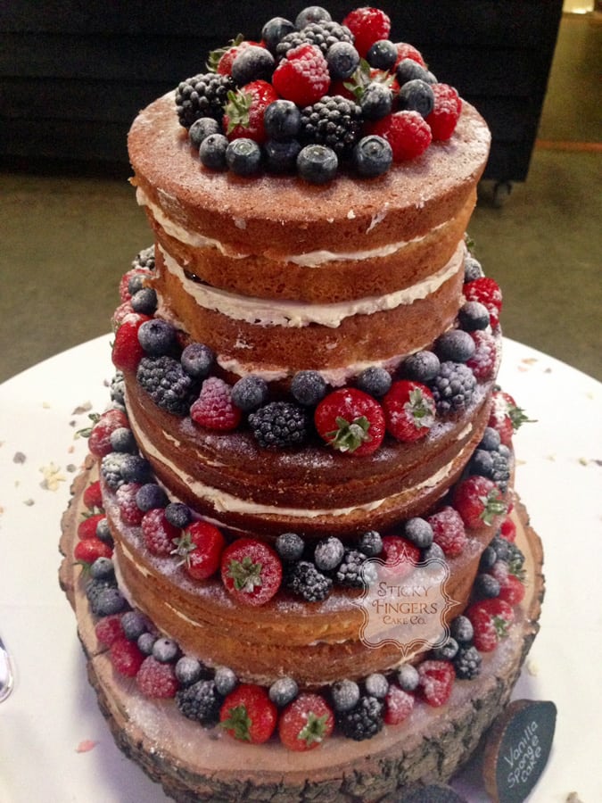 Naked Wedding Cake Suffolk – Alpheton Hall Barns, Sudbury, 5th September 2015