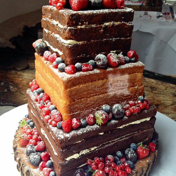 Naked Wedding Cake Suffolk – Smeetham Hall Barn, Sudbury, 30th July 2015